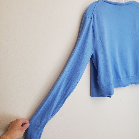 J. Crew Featherweight Cashmere Cardigan Pale Cerulean - Picture 7 of 11